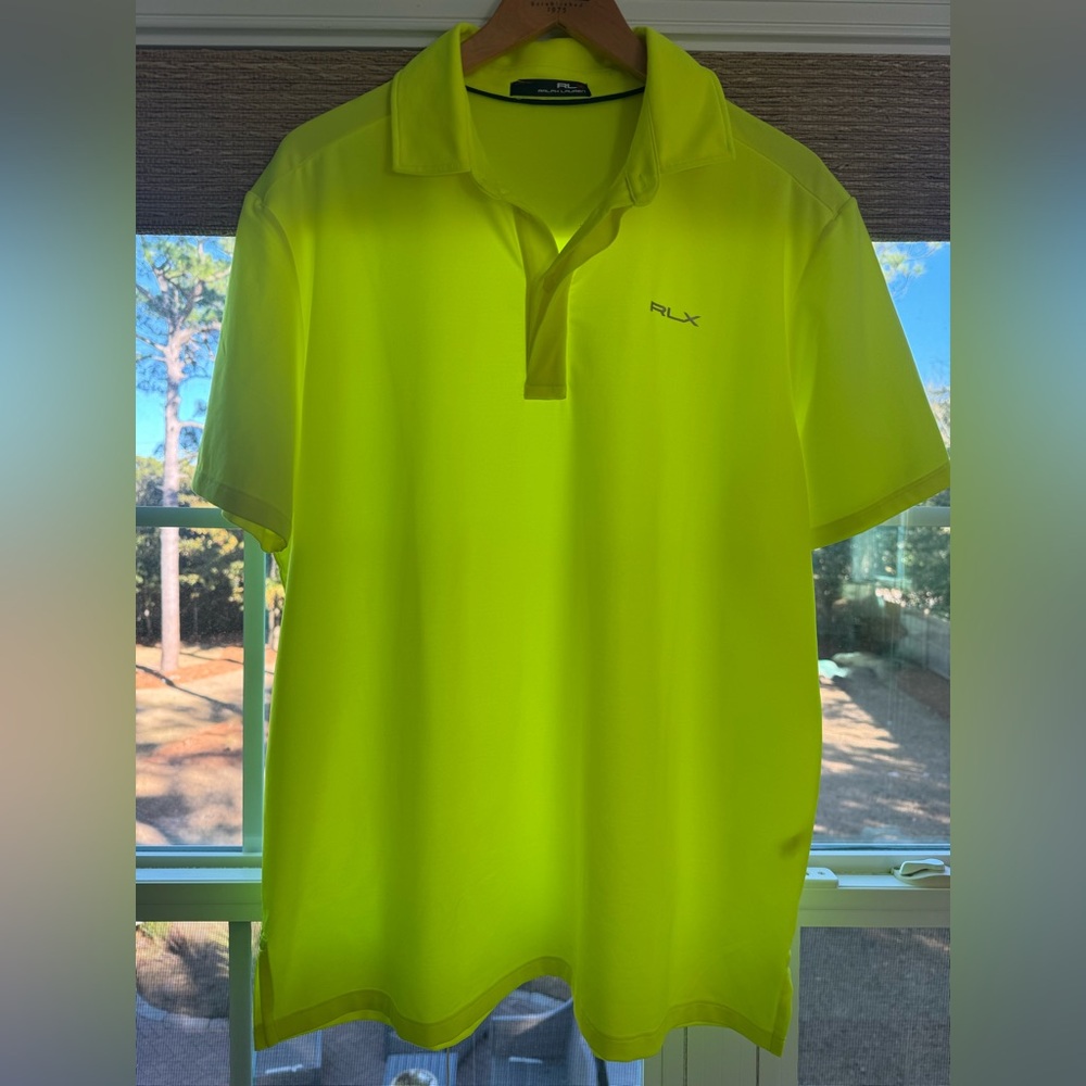 EUC Size XL Ralph Lauren RLX PRO FIT Neon Yellow Golf Shirt